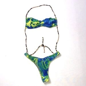 Melissa Simone Christine Ruched bandeau swimsuit 2 pieces